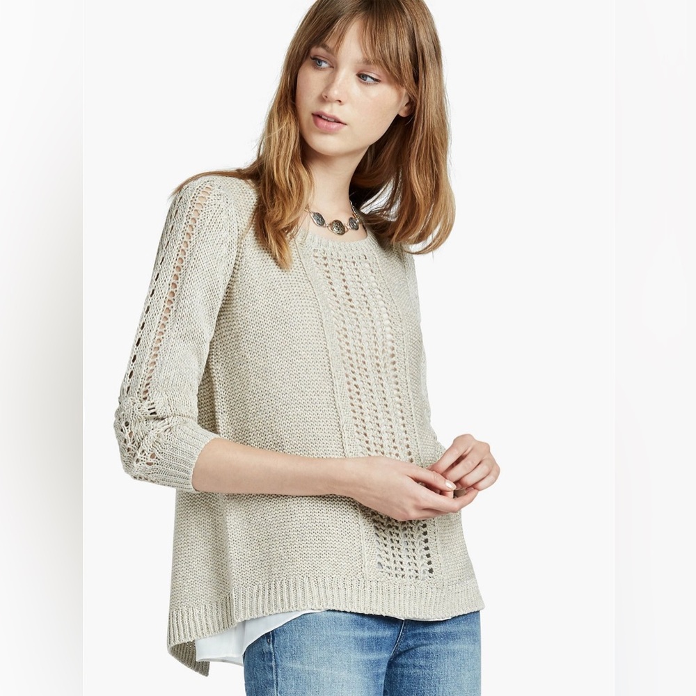 Lucky Brand Metallic Mix Sweater size Large
